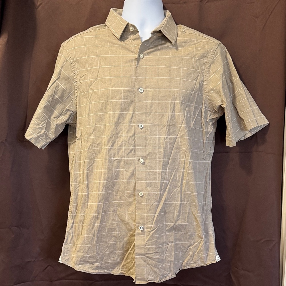 Crosby Tan Plaid Casual Button Down Shirt